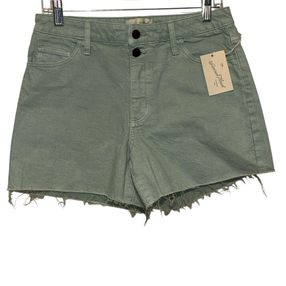 Women’s Sage Green Denim Shor Size 6 Raw Hem Casual Summer NWT